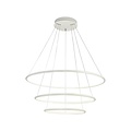 Fantasia Annu LED-Pendelleuchte mit 3 Ringen Ø800/600/400 mm, 84W, 11641 Lumen, 3000K, dimmbar, weißes Aluminium