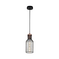 Fantasia Bizum pendant light with E27 socket (bulb not included), black and copper steel, length 1200mm, diameter 110mm, IP20