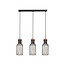Fantasia BIZUM pendant light with 3 E27 sockets (bulbs not included), black steel frame with copper accents, 120 x 56 cm, IP20