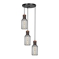 Fantasia BIZUM pendant light with 3x E27 socket, black with copper-coloured accents, 360 mm diameter