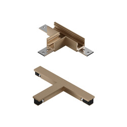 Premium LINIAL T-Connector - 1-Phase Track System / Rail Lighting - Smart - 48V Track - Champagne