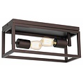 Plafondlamp ruggine/oud koper/zwart 2xE27 400mm breed
