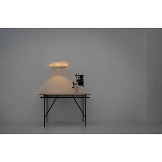 Lámpara colgante cartón diseño elipse cartón blanco-beige Ø 42cm E27