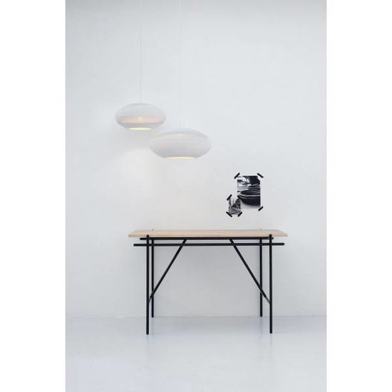 Lampe suspendue carton blanc ou beige design ellipse Ø 50cm E27