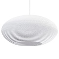 Lampe suspendue carton blanc ou beige design ellipse Ø 50cm E27