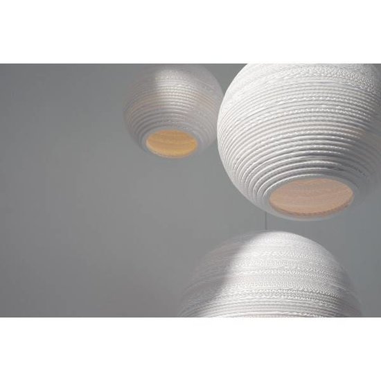 Hanging lamp cardboard white or beige design ball Ø 26cm E27