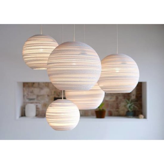 Hängelampe Pappe weiß oder beige Designkugel Ø 36cm E27