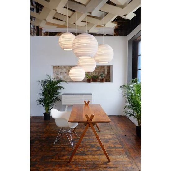 Lampe suspendue carton blanc ou beige design boule Ø 36cm E27