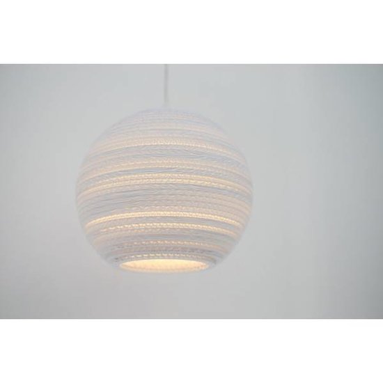 Lampe suspendue carton blanc ou beige design boule Ø 45cm E27