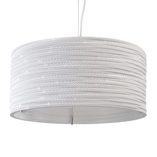 Hängelampe aus Pappe, Ø 45 cm, E27, weißes oder beiges Design, rund