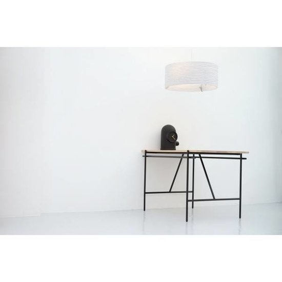 Lámpara colgante cartón Ø 61cm diseño blanco o beige redonda E27