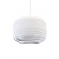 Lampe suspendue carton blanc ou beige design panier Ø 28cm E27