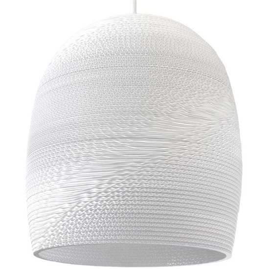 Lampe suspendue carton blanc ou beige design conique Ø 38cm E27