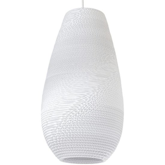 Lampe suspendue carton blanc ou beige design vase Ø 25cm E27