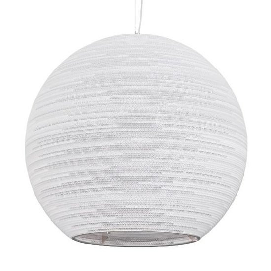 Lampe suspendue boule blanche ou beige design grand carton Ø 82cm E27