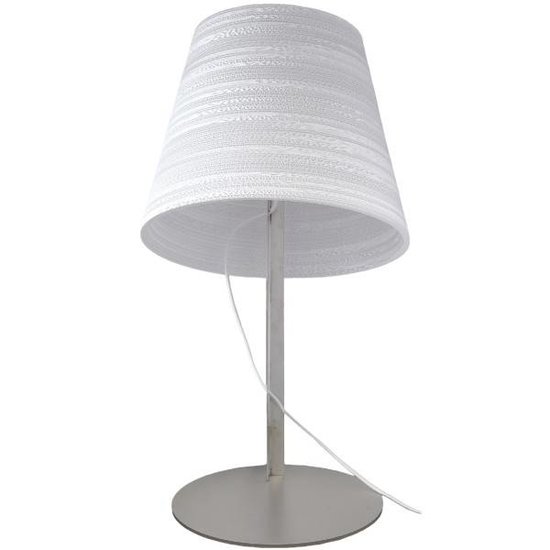 Schreibtischlampendesign aus weißem oder beigem Karton 1xE27 Ø 34cm