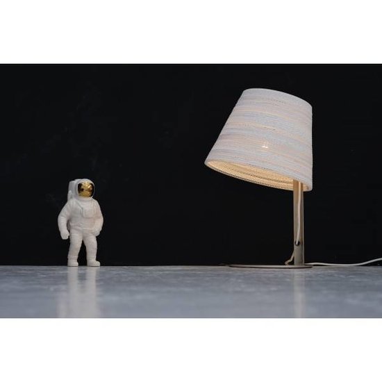 Lampe de bureau design carton blanc ou beige 1xE27 Ø 34cm