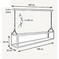 Authentage Hanging lamp with candles LED 11 candles 1.25m glass rural