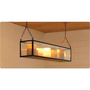 Hanging lamp with candles glass rural LED 14 candles 1.5m