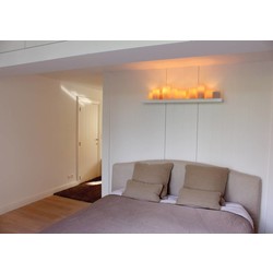 Wandlamp slaapkamer rustiek LED 7 kaarsen 80cm breed