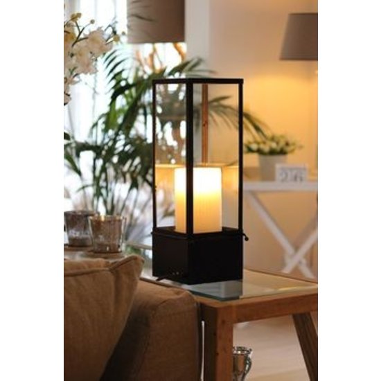 Authentage Tischlampe im ländlichen Stil, LED-Design, 1 Kerze, 450 mm breit