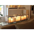 Authentage LED-Tischlampe im Landhausstil mit 11 Kerzen, 1,25 m lang