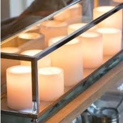 Lámpara de mesa LED de estilo rústico con 11 velas de 1,25 m de largo