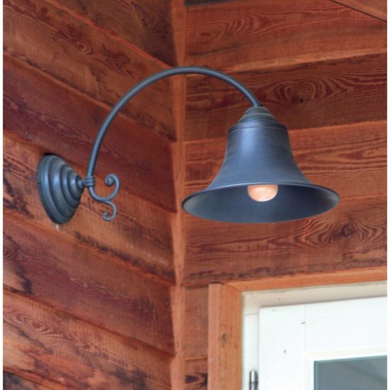 Authentage Außenwandleuchte ländlicher Bronzebogen E27 60 cm tief