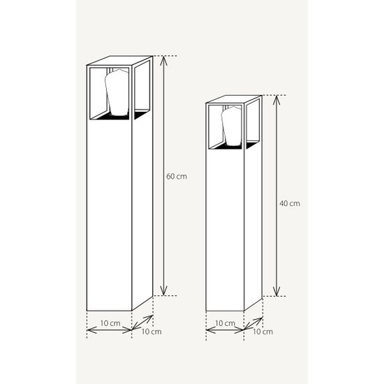 Authentage Rural garden pole bronze-chrome-brushed nickel 40cm H