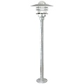 Agger poteau de jardin abat-jour en métal et verre, culot E27, IP54, 830mm de haut, abat-jour Ø260mm, socle Ø150mm, gris