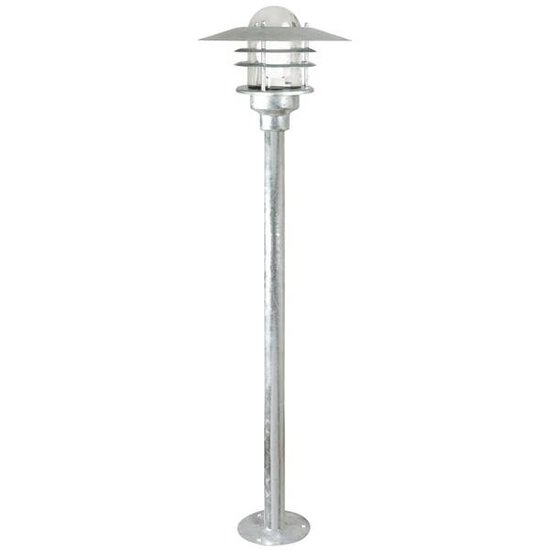Agger garden pole lampshade in metal and glass, E27 fitting, IP54, 830mm high, shade Ø260mm, base Ø150mm, grey
