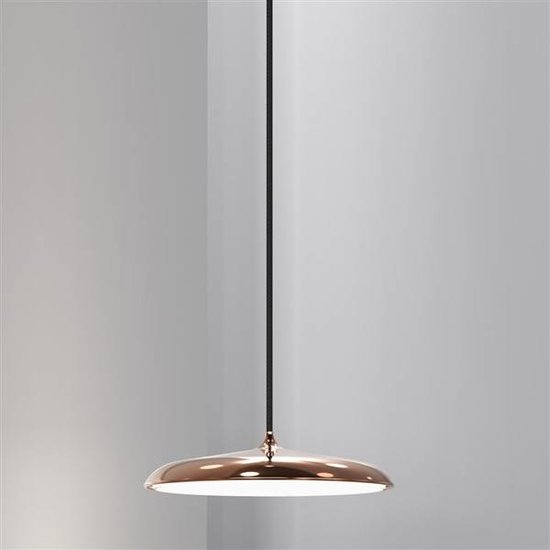 Luminaire suspendu LED rond gris mat, gris argent, noir, blanc ou cuivre 14W 250mm Ø