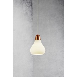 Hanglamp koper, staal glas peer E27 160mm Ø