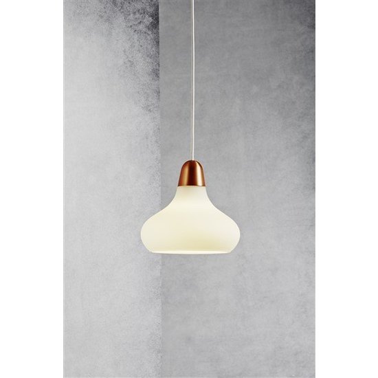 Lámpara colgante cobre, acero cristal pera E27 210mm Ø