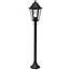 Cardiff borne de jardin en métal noir avec verre, douille E27, IP44, hauteur 1000mm, diamètre abat-jour 210mm