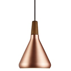 Pendant light copper, opal, white, black or gray conic E27 180mm Ø