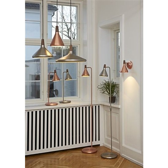 Pendant lamp copper, opal, white, black or gray conical E27 180mm Ø