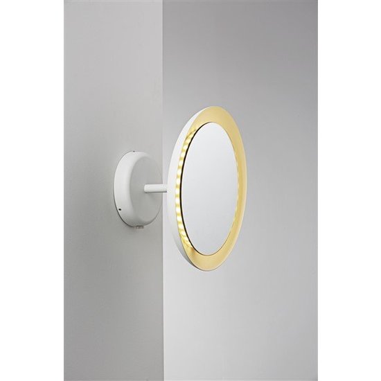 Aplique de baño espejo blanco LED 8W IP44 300mm Ø