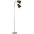 Lampadaire avec liseuse tissu noir 2xE14 1550mm haut