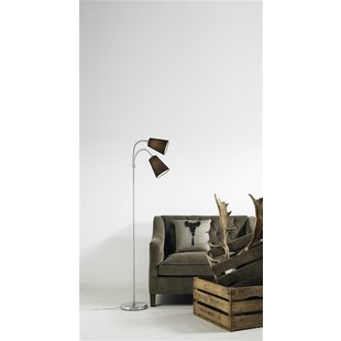 Floor lamp with reading light black fabric 2xE14 1550mm high