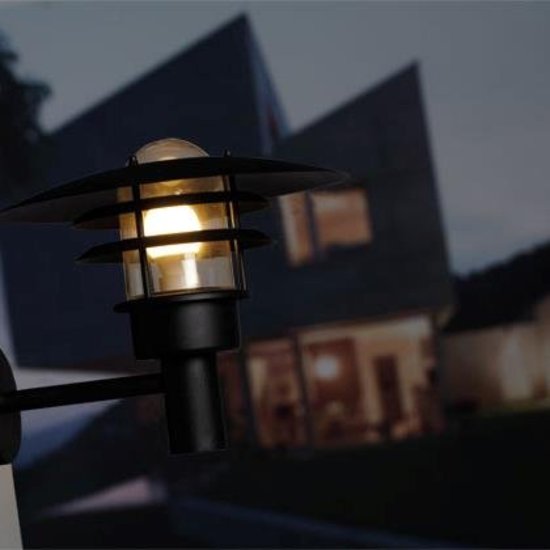 Außenwandleuchte schwarz-weiß-verzinkt E27 IP44 320mm