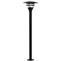 Lønstrup garden post, black metal with glass shade, 116 cm high, E27 fitting (bulb not included), IP44 splashproof