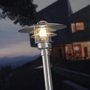 Garden post black or gray galvanized E27 IP44 1160mm high