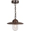 Luxembourg suspension rustique rouille E27 chaîne 160 cm, abat-jour en verre Ø27 cm, métal-verre, IP20