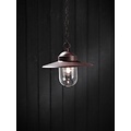 Luxembourg lámpara colgante rústica óxido E27 cadena 160 cm, pantalla de vidrio Ø27 cm, metal-vidrio, IP20