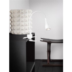 Lampe de bureau à pince LED blanche ou noire flexible 300mm