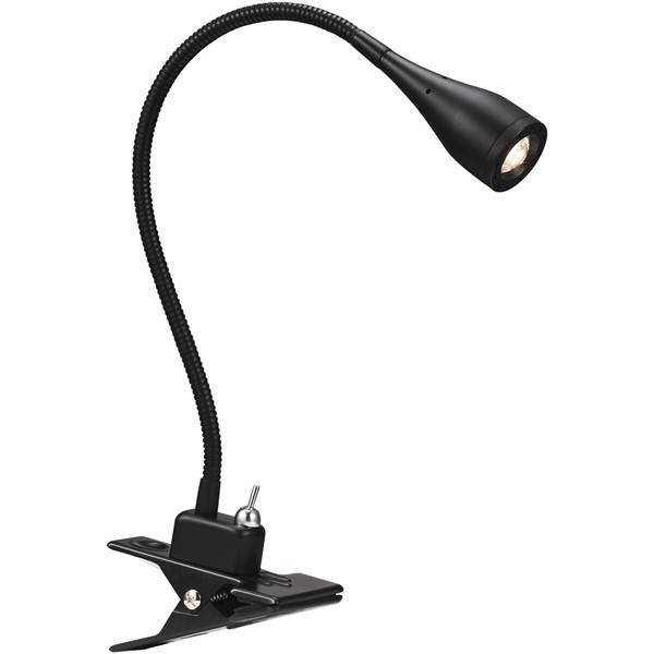 Lampe de table à pince LED dimmable lampe flexible de chevet noir