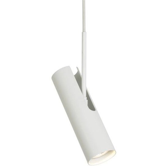 Zylindrische Deckenleuchte aus grauem Metall, Höhe 27 cm, GU10-Fassung max. 8W, IP20, dimmbar mit passender Lampe, Kabel 300 cm
