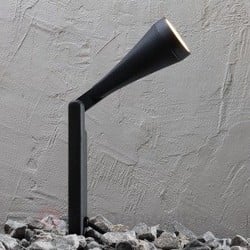 Mono spot de sol noir métal GU10 IP44 190mm orientable