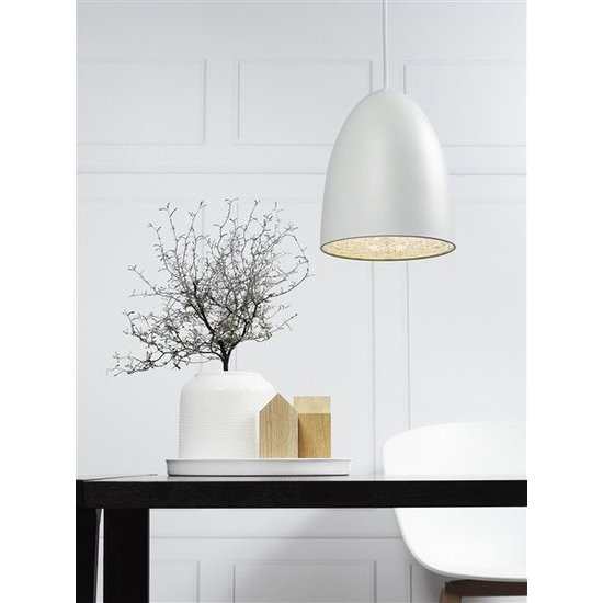 Pendelleuchte schwarz-weiß-grau-gebürsteter Stahl E27 200mm